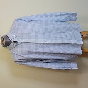 Blue Checkered Button-Up Shirt